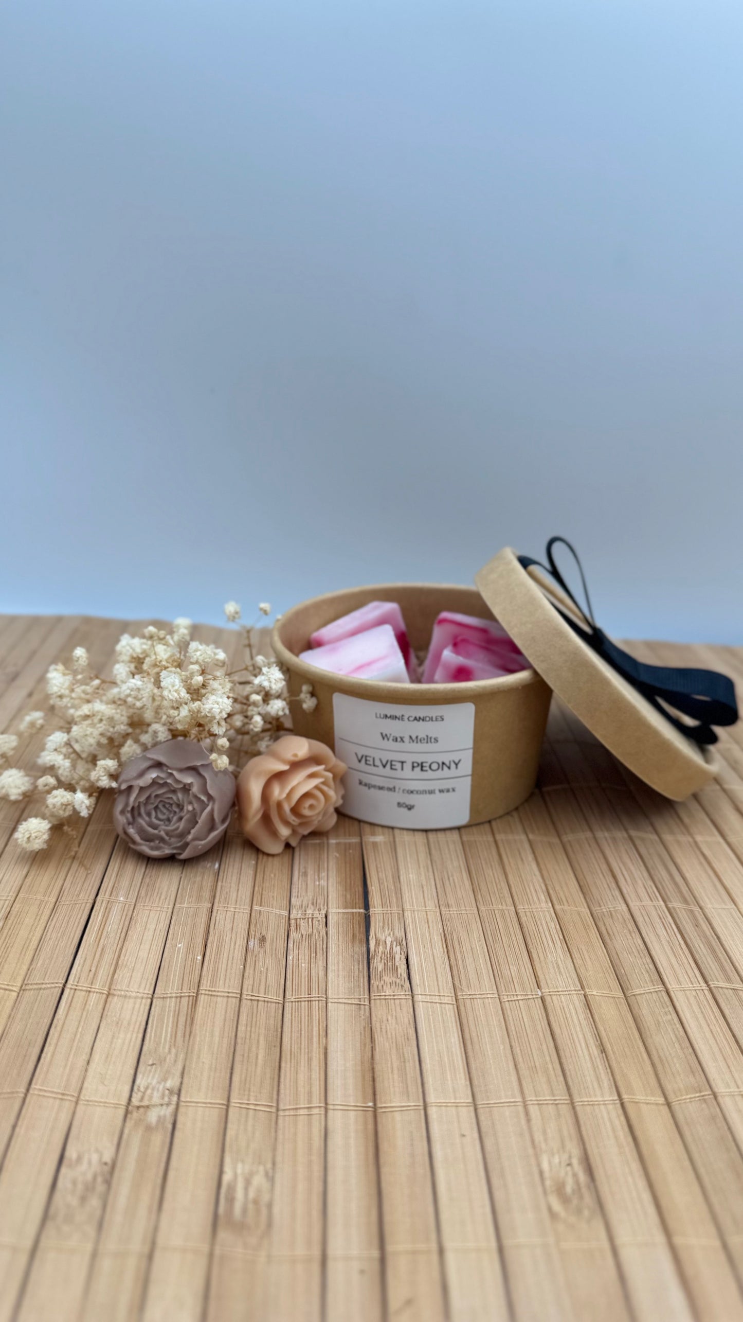 Wax Melts velvet peony 50gr | Βελούδινη παιώνια Άρωμα Χώρου – Luminè Candles