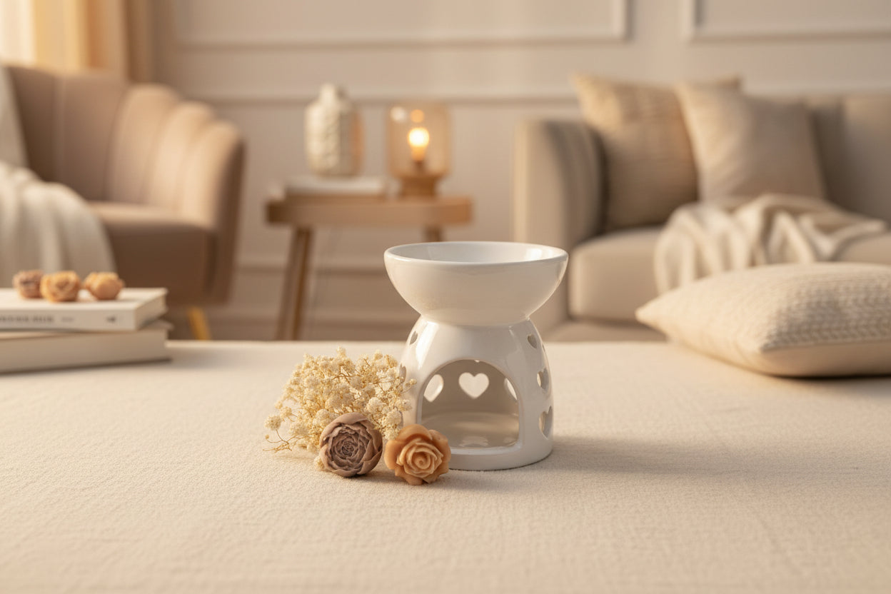 Καυστήρας wax melt λευκός με καρδιές